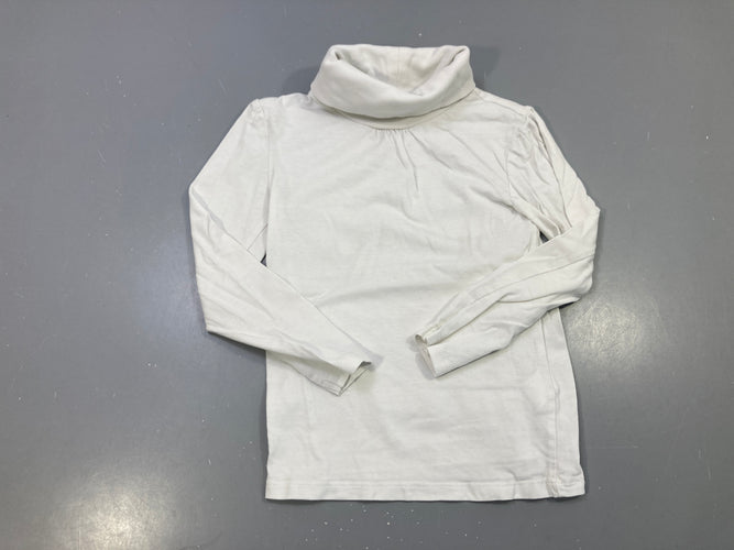 T-shirt m.l col roulé blanc, fronces à l'encolure, moins cher chez Petit Kiwi