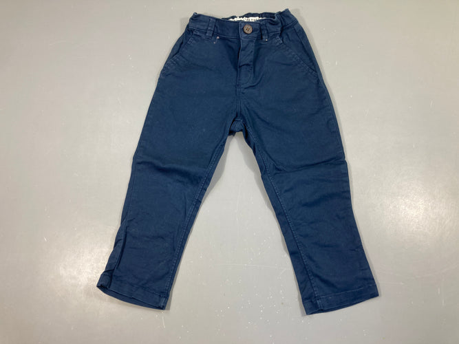 Pantalon chino coton bleu marine, moins cher chez Petit Kiwi