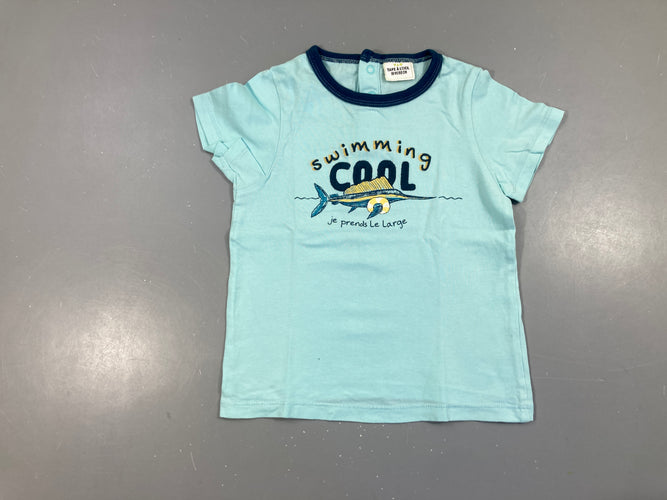 T-shirt m.c bleu cool, moins cher chez Petit Kiwi
