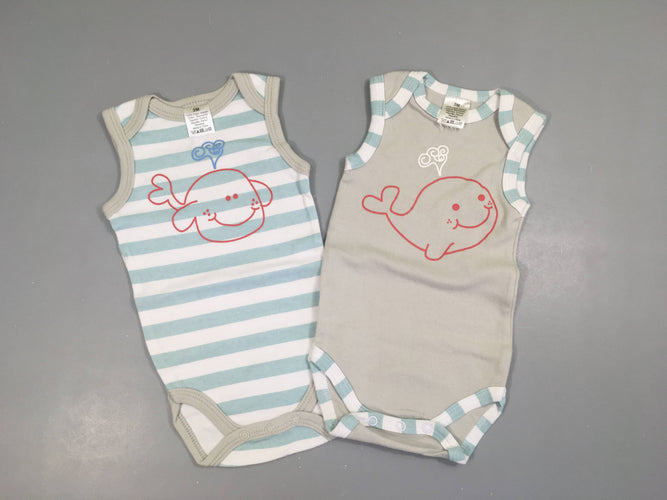 2 Bodies s.m blanc rayé bleu-beige Baleines, moins cher chez Petit Kiwi