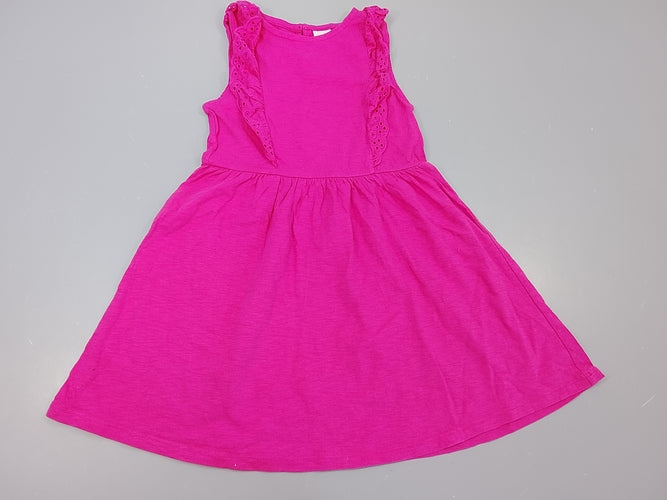Robe m.c rose fuchsia flammé, volants, moins cher chez Petit Kiwi
