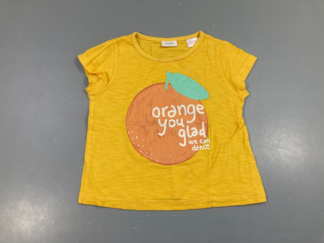 T-shirt m.c jaune flammé orange, moins cher chez Petit Kiwi