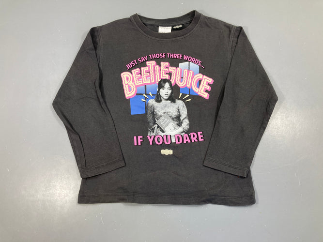 T-shirt m.l gris foncé Beetlejuice, un peu bouloché, moins cher chez Petit Kiwi