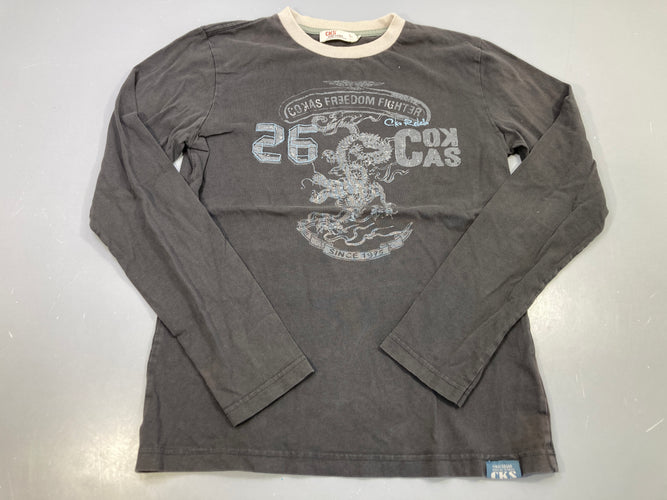 T-shirt m.l gris anthracite, imprimé dragon « Cokas », moins cher chez Petit Kiwi