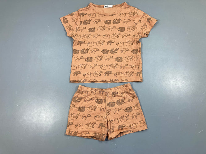 Pyjashort 2pcs jersey orange paresseux, Trixie, moins cher chez Petit Kiwi