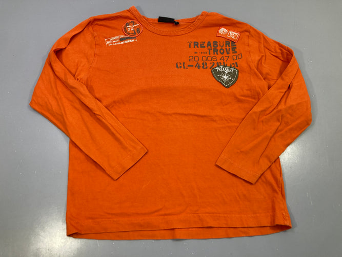 T-shirt m.l orange, imprimé et écussons « Treasure Trove », moins cher chez Petit Kiwi