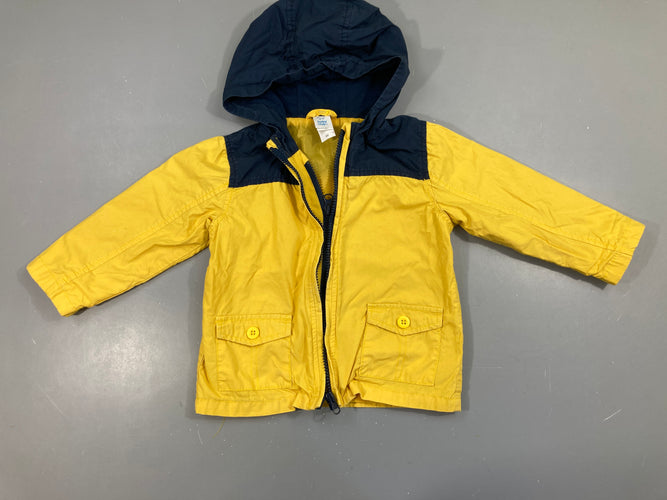 Veste coupe-vent jaune à capuche, moins cher chez Petit Kiwi