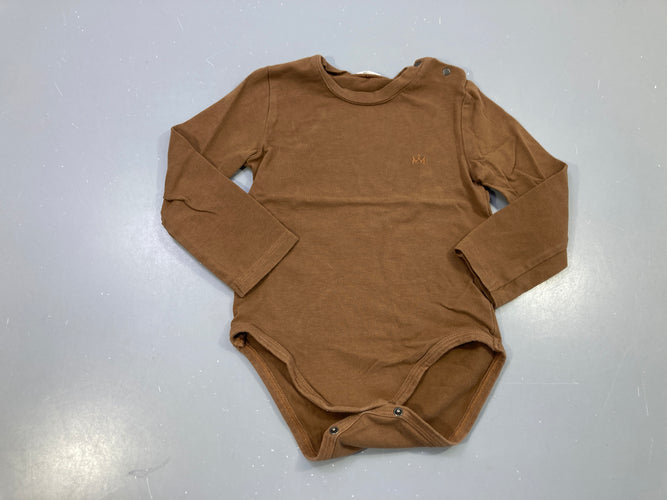 Body m.l marron uni, petit logo couronne brodé, moins cher chez Petit Kiwi