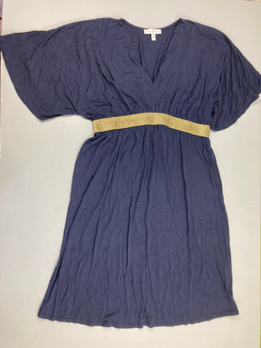 Robe m.c molleton bleu marine taille dorée, moins cher chez Petit Kiwi
