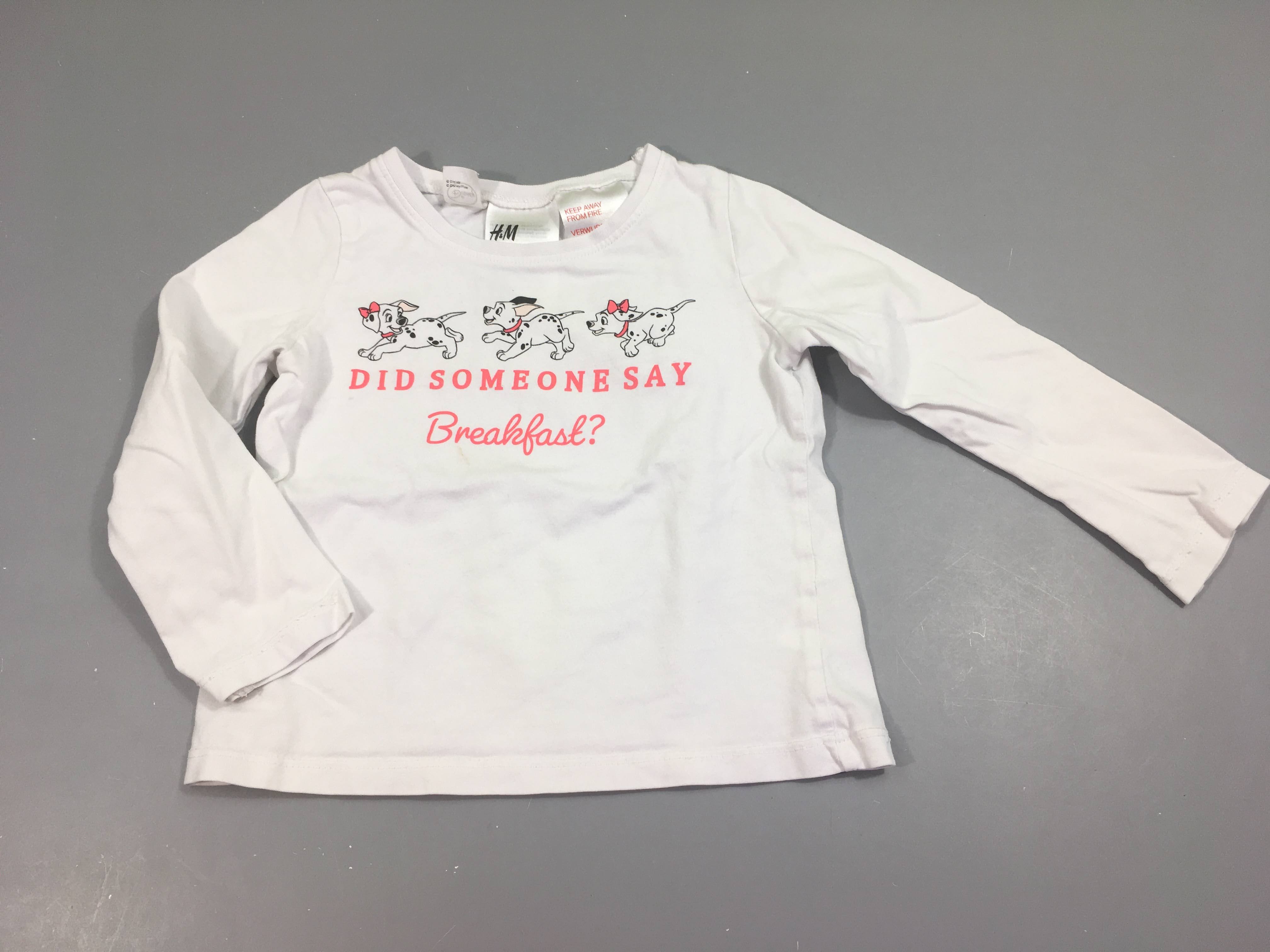 T-shirt m,l blanc dalmatiens