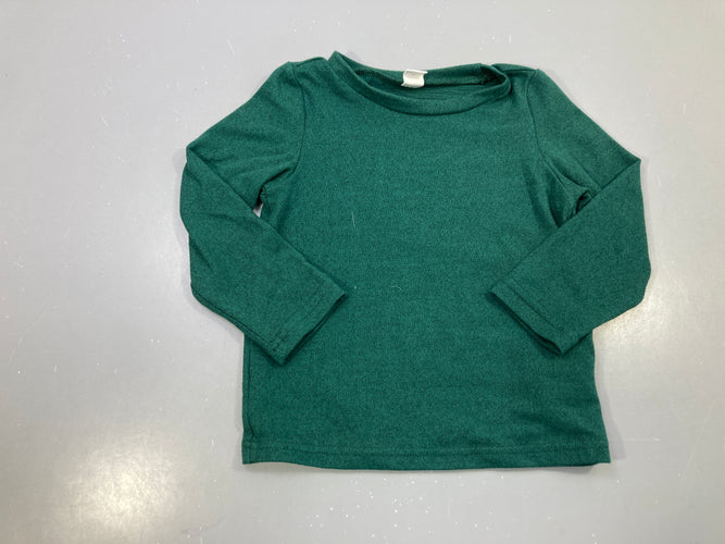 T-shirt m.l vert émeraude chiné, maille fine, moins cher chez Petit Kiwi