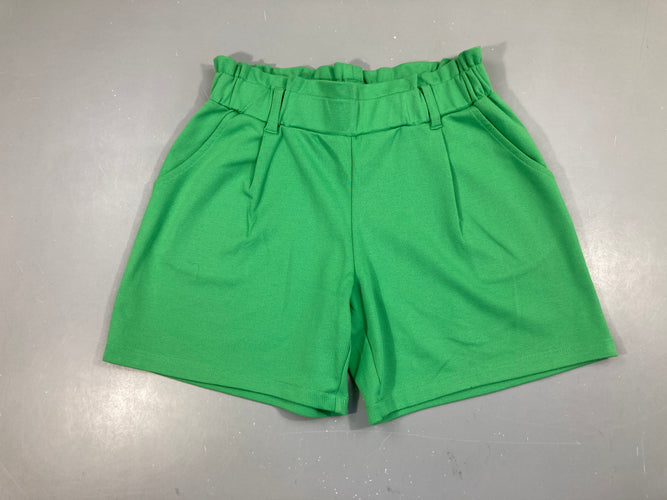 Short jersey vert taille élastique, boulochée, moins cher chez Petit Kiwi