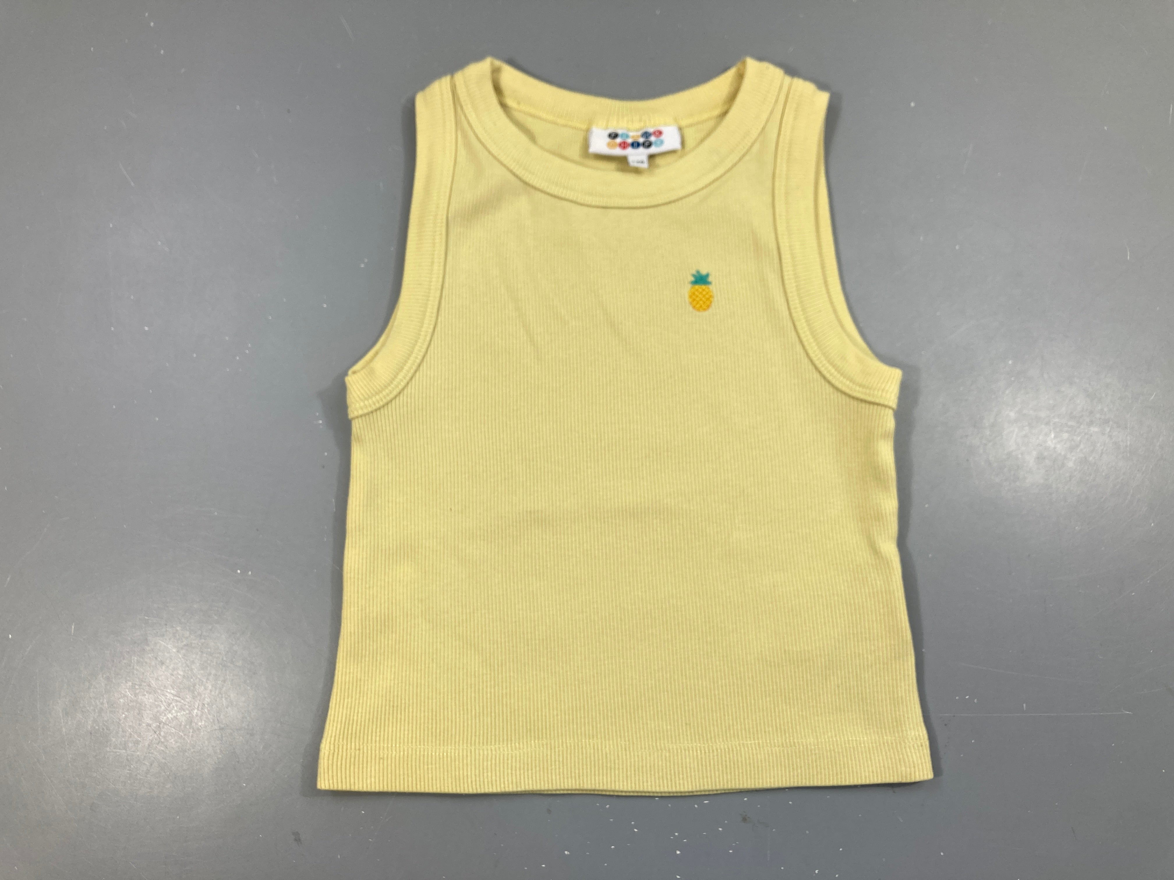 T-shirt s.m court côtelé jaune ananas