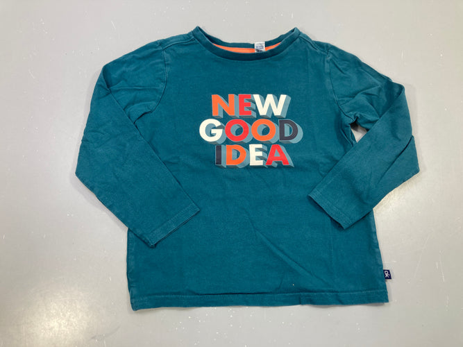 T-shirt m.l bleu canard, New Good Idea, boloché, moins cher chez Petit Kiwi