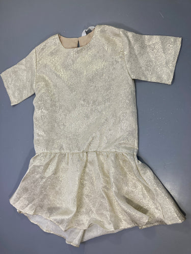 Robe m.c dorée lamée, jupe volantée, moins cher chez Petit Kiwi