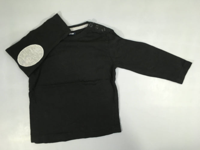T-shirt m.l noir pressions au col, moins cher chez Petit Kiwi