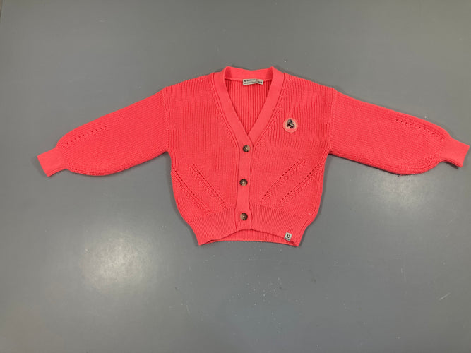Gilet épais rose néon, moins cher chez Petit Kiwi