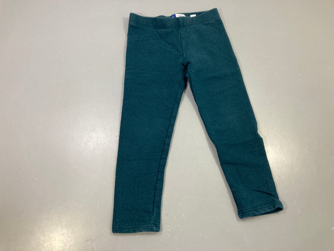 Legging bleu canard, petits pois argentés, bouloché, moins cher chez Petit Kiwi