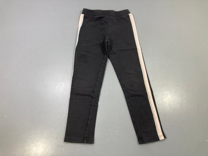 Jegging gris foncé, bandes latérales rose et argent, moins cher chez Petit Kiwi