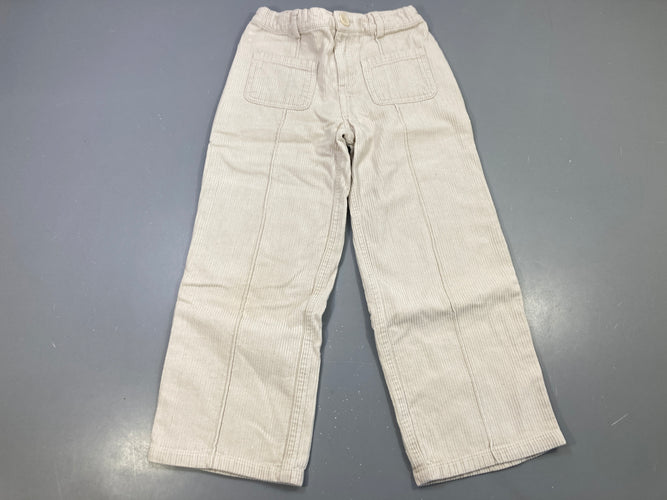 Pantalon velours beige côtelé, poches plaquées, moins cher chez Petit Kiwi