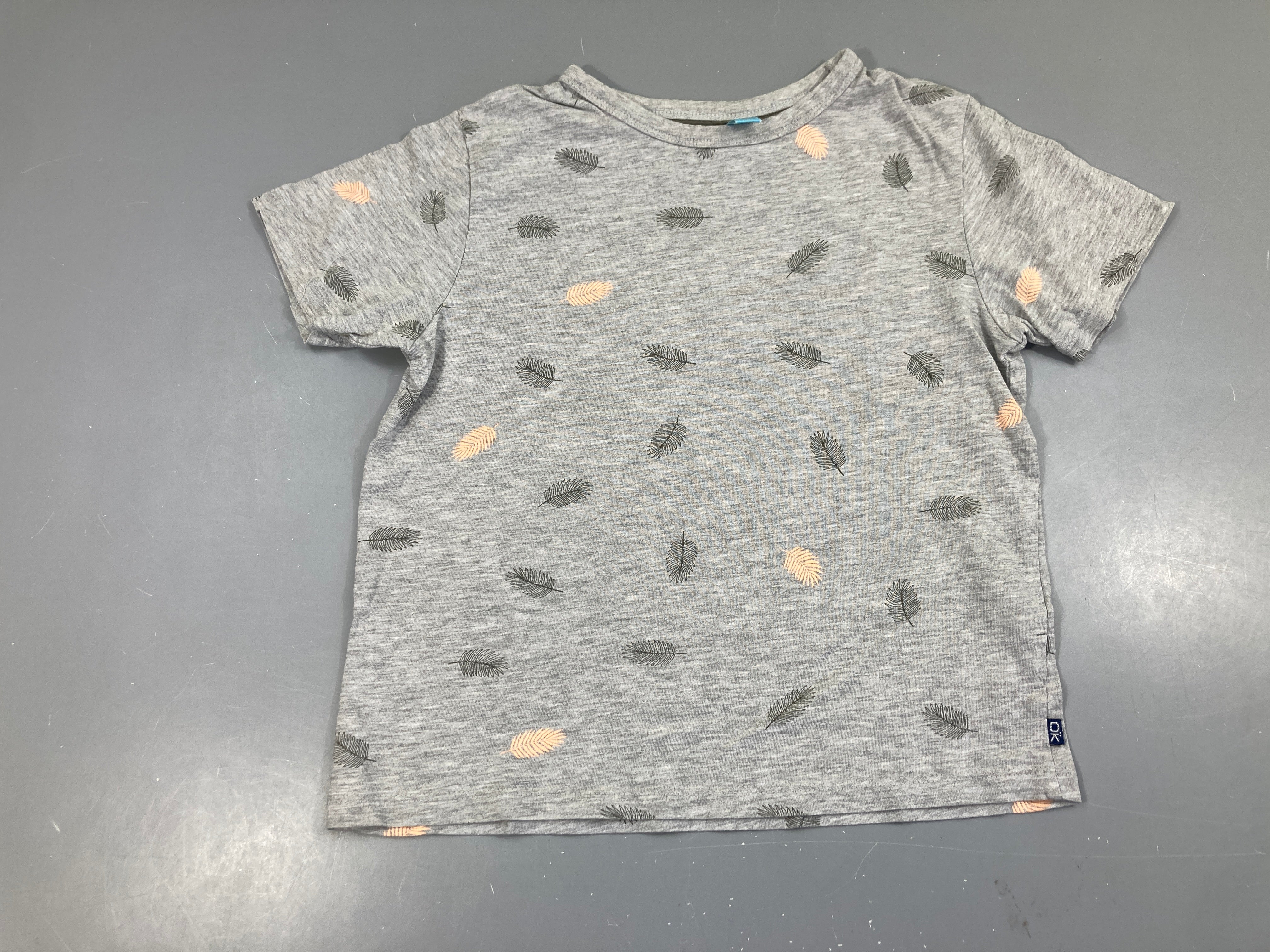 T-shirt m.c gris chiné plumes