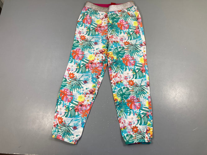 Pantalon fluide blanc feuilles, moins cher chez Petit Kiwi