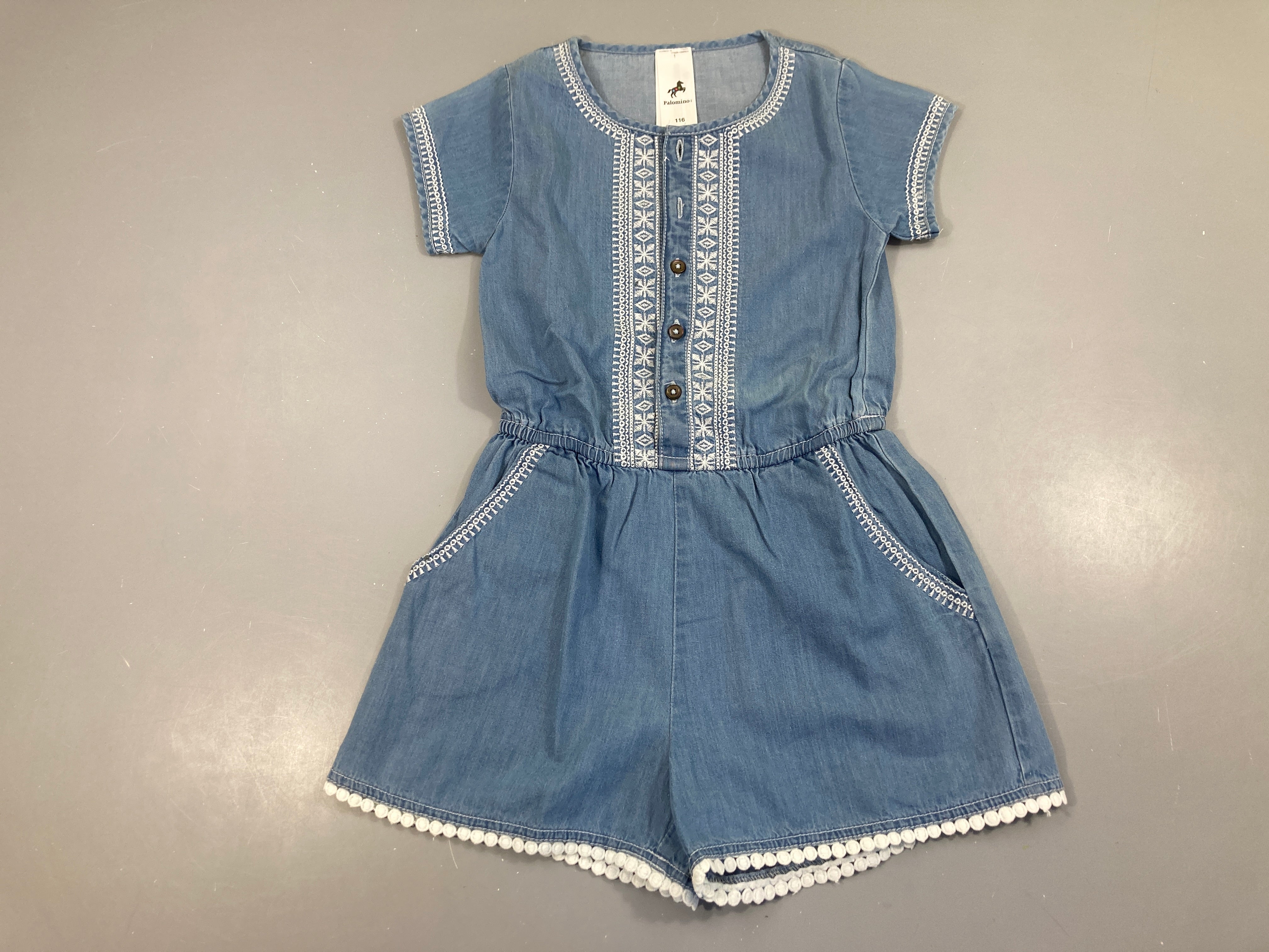 Robe m.c denim broderies