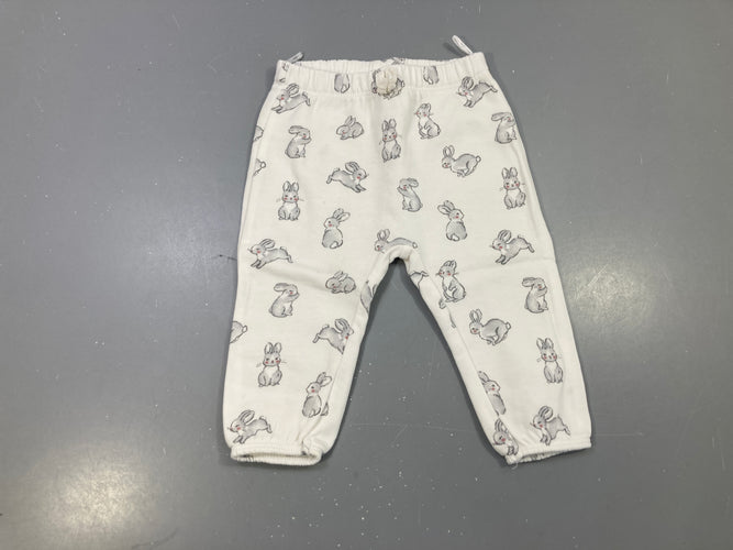 Pantalon molleton écru lapins gris, moins cher chez Petit Kiwi