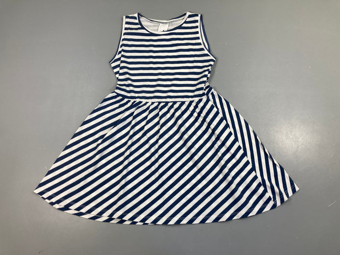 Robe s.m jersey blanc rayé bleu, moins cher chez Petit Kiwi