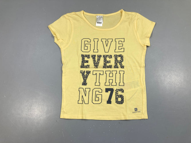 T-shirt m.c jaune Give it, moins cher chez Petit Kiwi