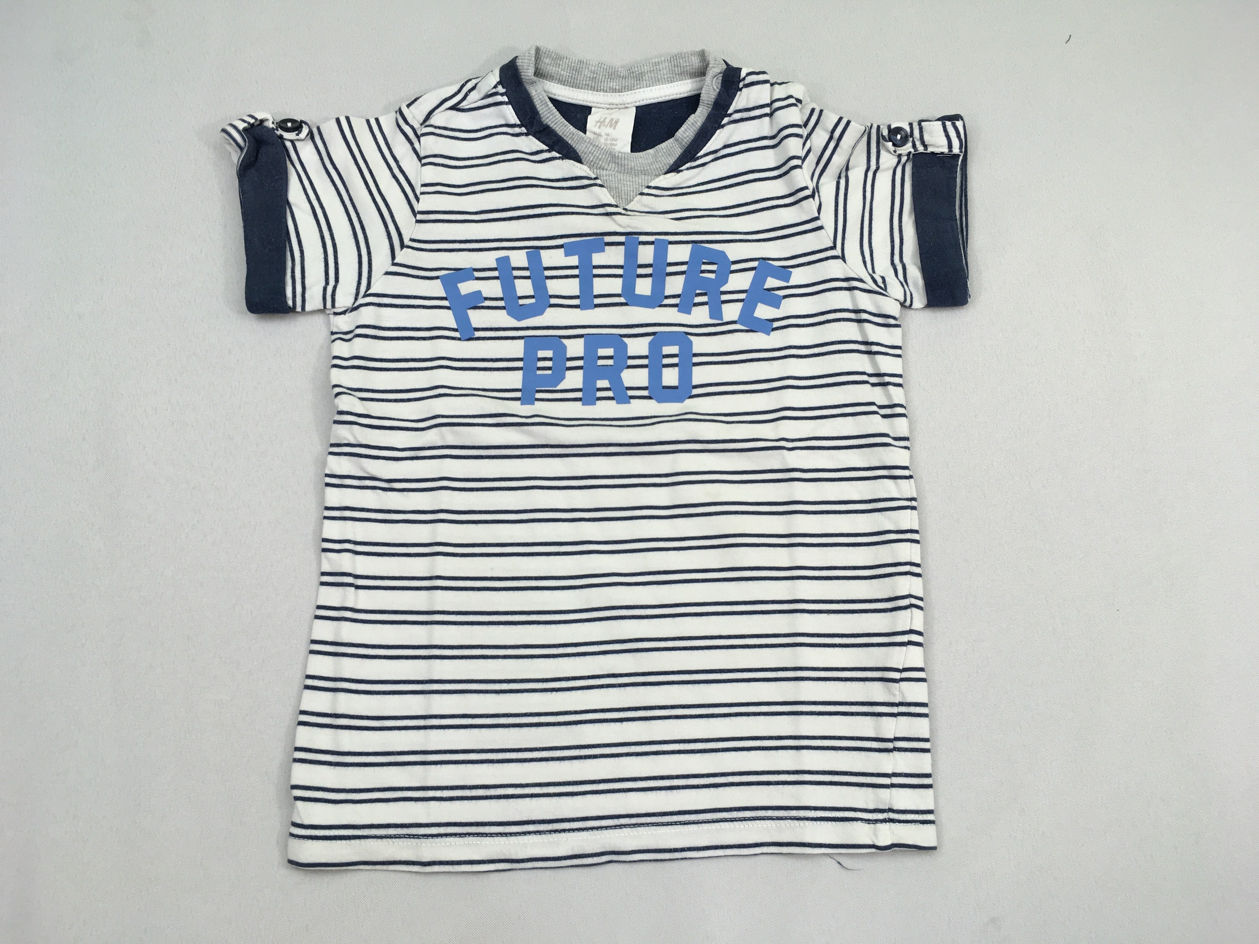 T-shirt m.c blanc rayé bleu foncé future pro