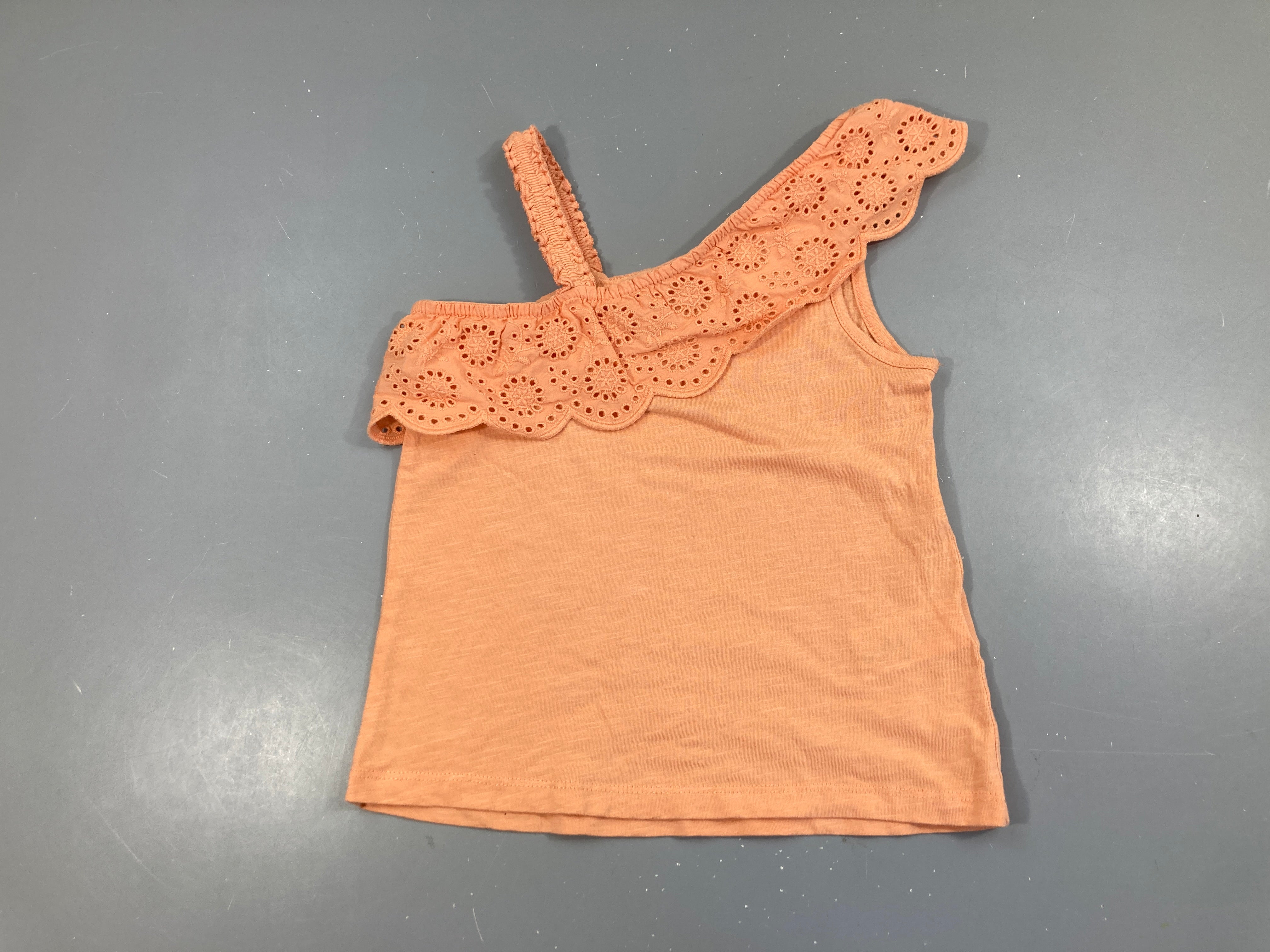 Top rose flammé broderies