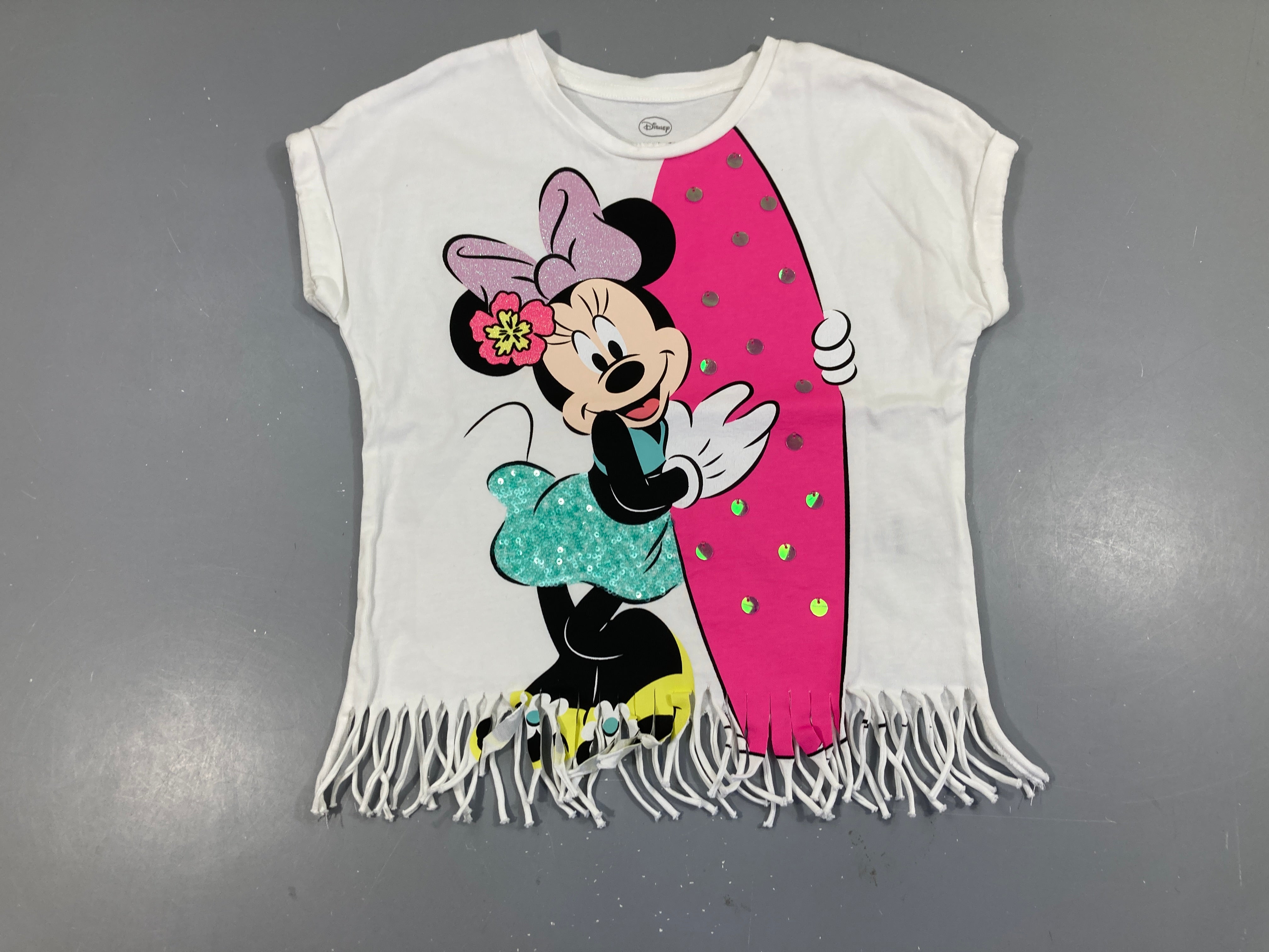 T-shirt m.c blanc Minnie sequins