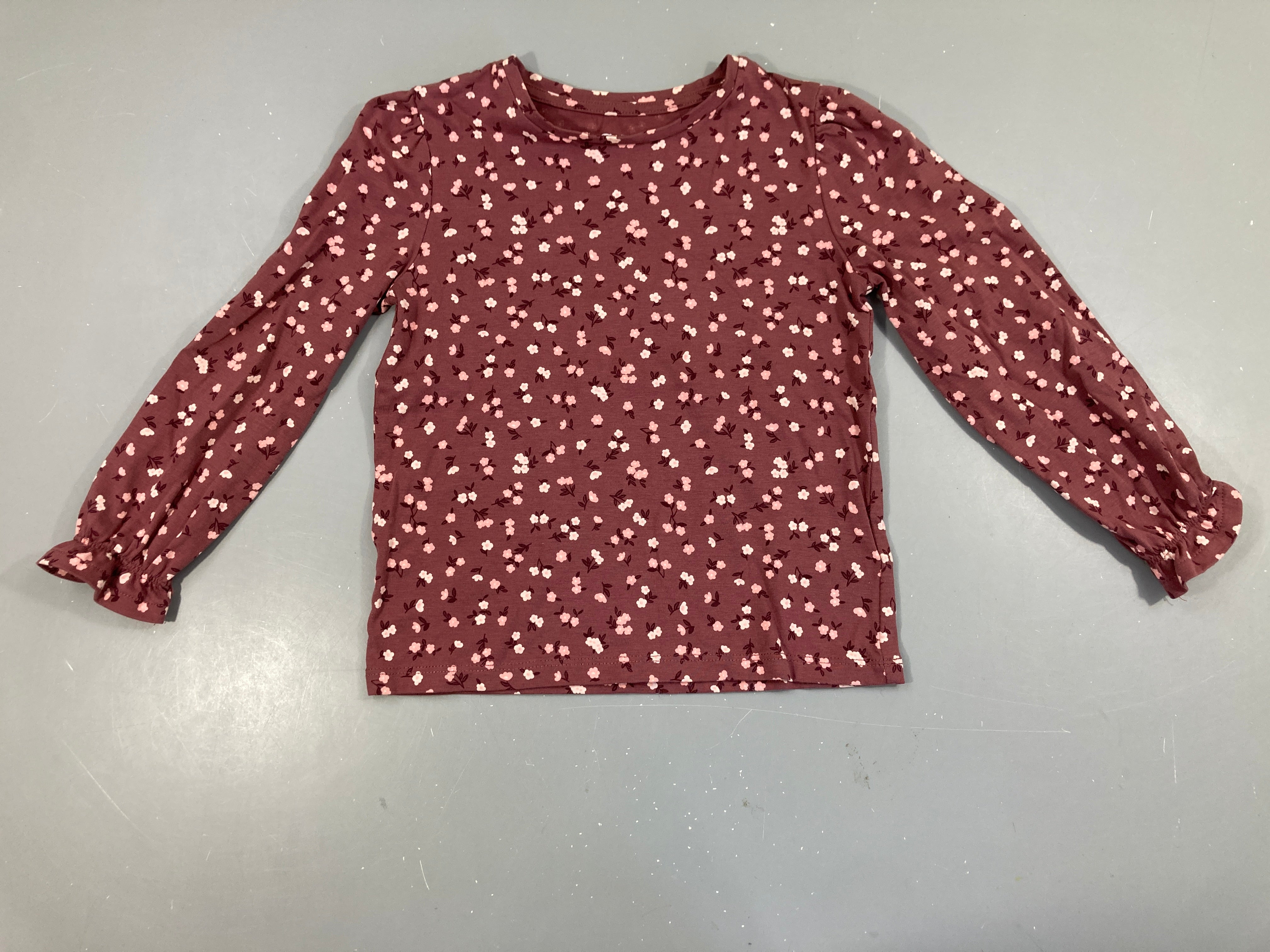 T-shirt m.l mauve fleurs