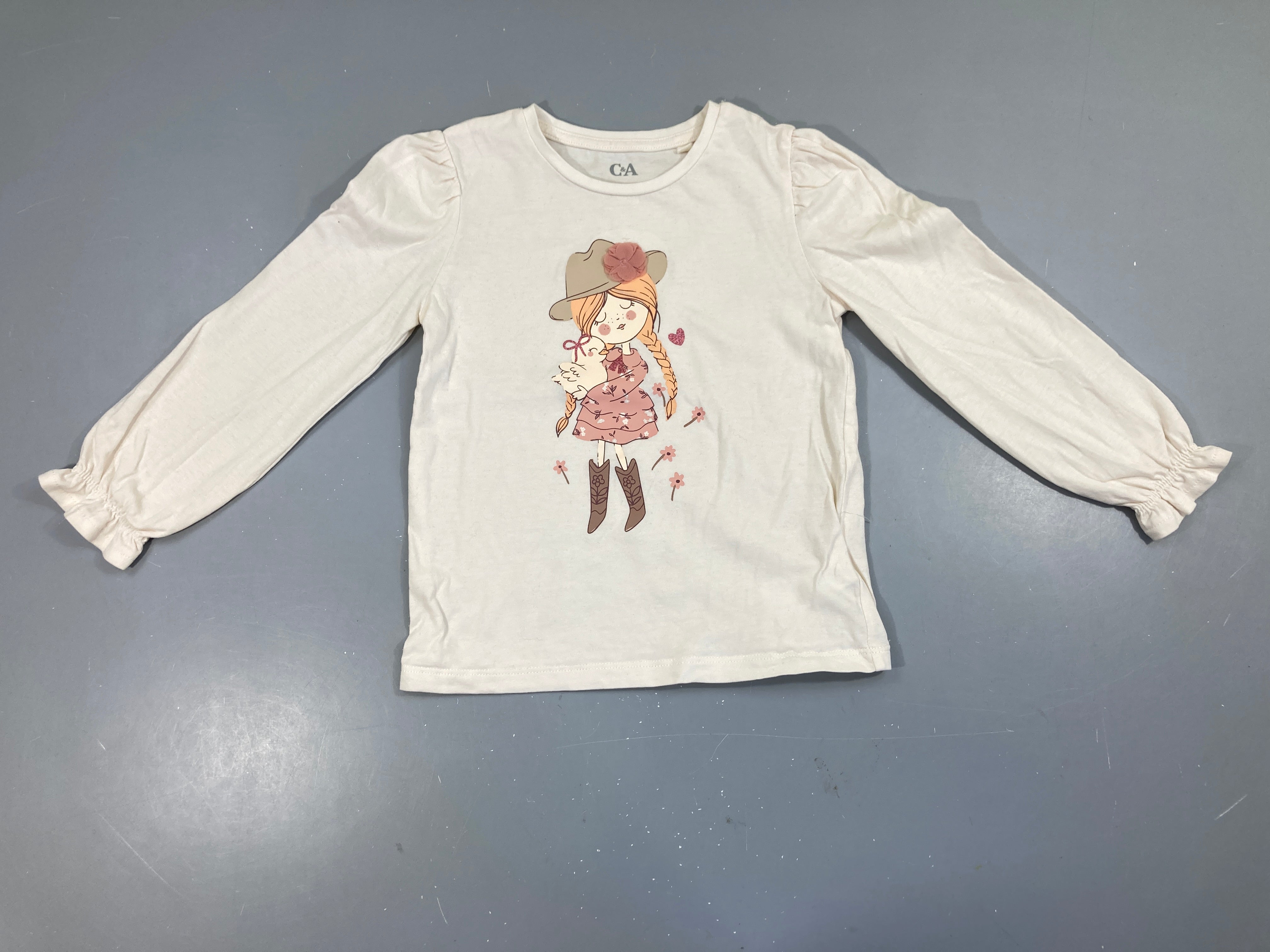 T-shirt m.l blanc fille tulle