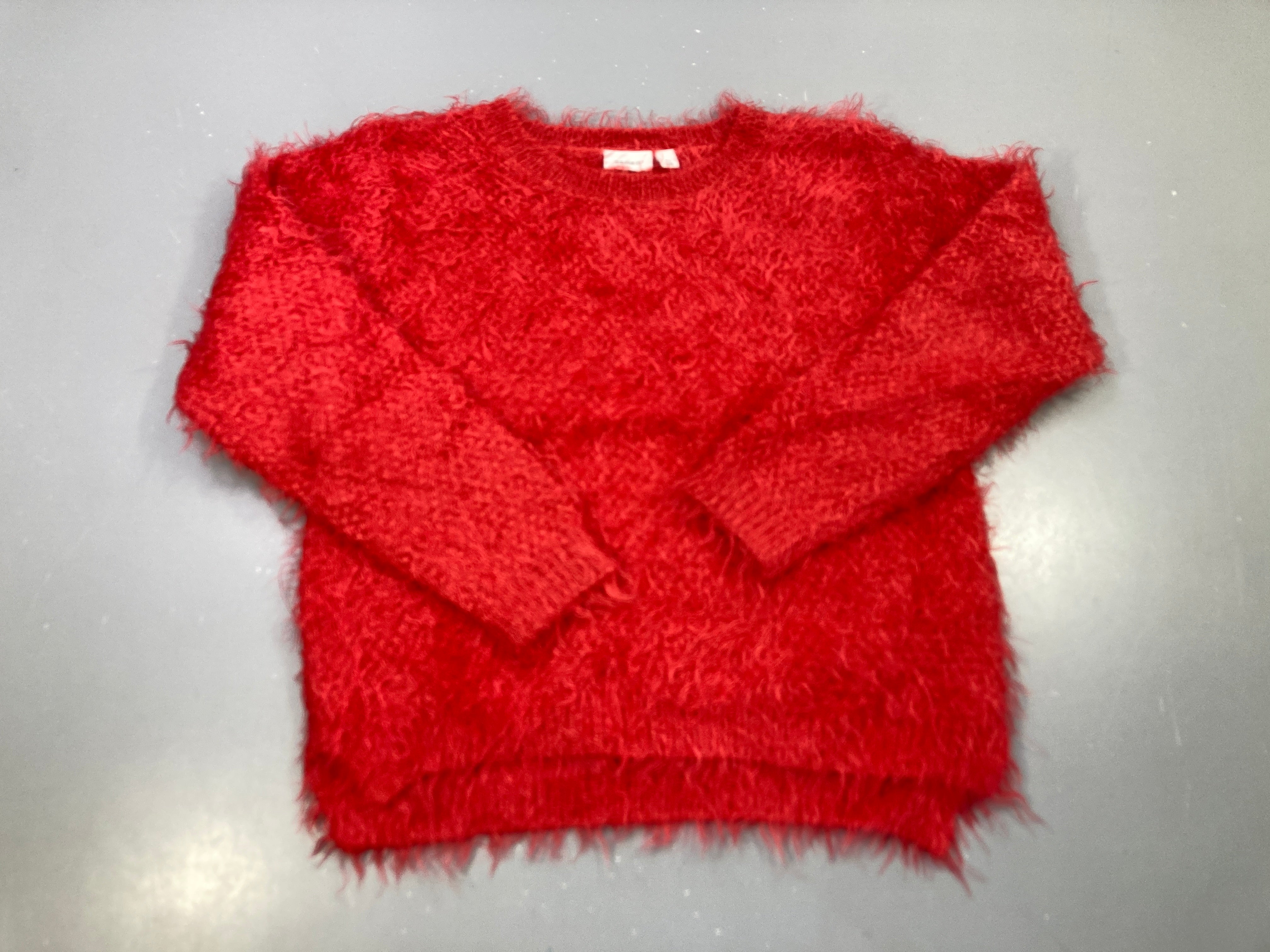 Pull rouge maille duveteux