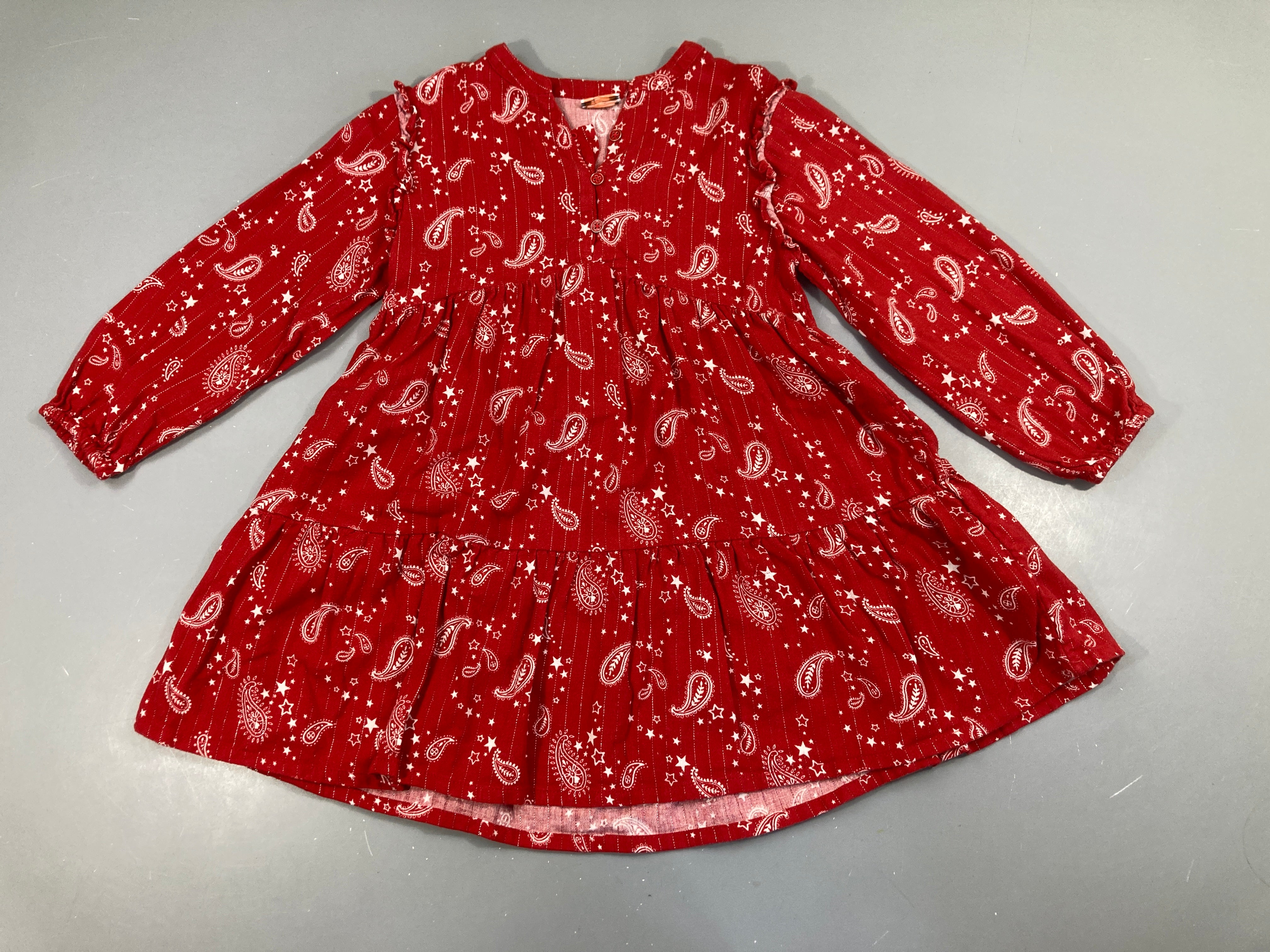 Robe m.l rouge irisé étoiles