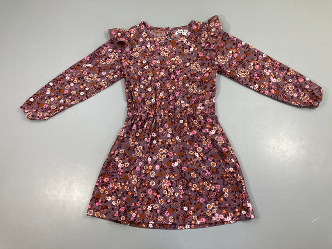 Robe m.l mousseline mauve fleurs, moins cher chez Petit Kiwi