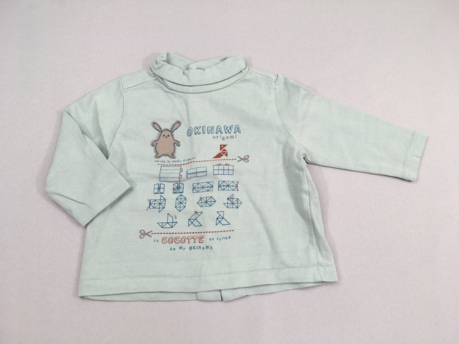 T-shirt m.l bleu clair col roulé okinawa, moins cher chez Petit Kiwi