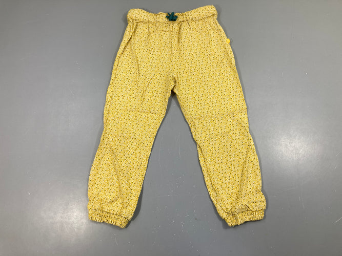 Pantalon léger ample jaune motifs taille et chevilles élastiques, moins cher chez Petit Kiwi