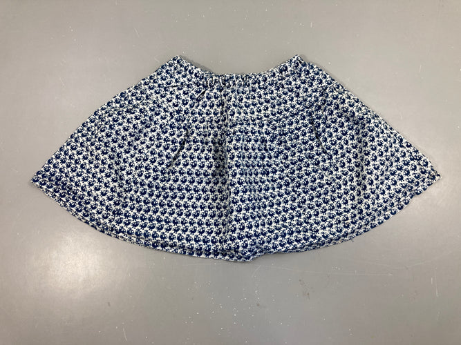 Jupe blanc motifs bleus, moins cher chez Petit Kiwi