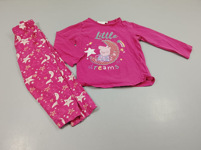 Pyjama 2pcs jersey rose Peppa Pig "little dreams", moins cher chez Petit Kiwi