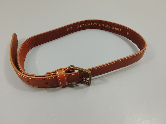 Ceinture en cuir brun, moins cher chez Petit Kiwi
