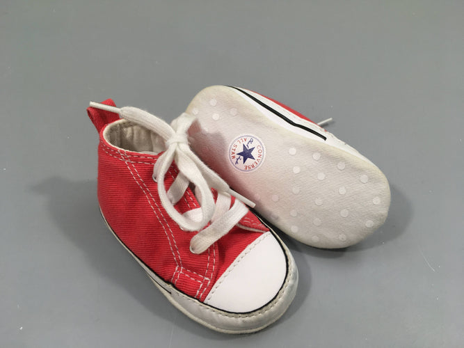 Baskets souples textile rouge, 19, avant taché, Converse, moins cher chez Petit Kiwi