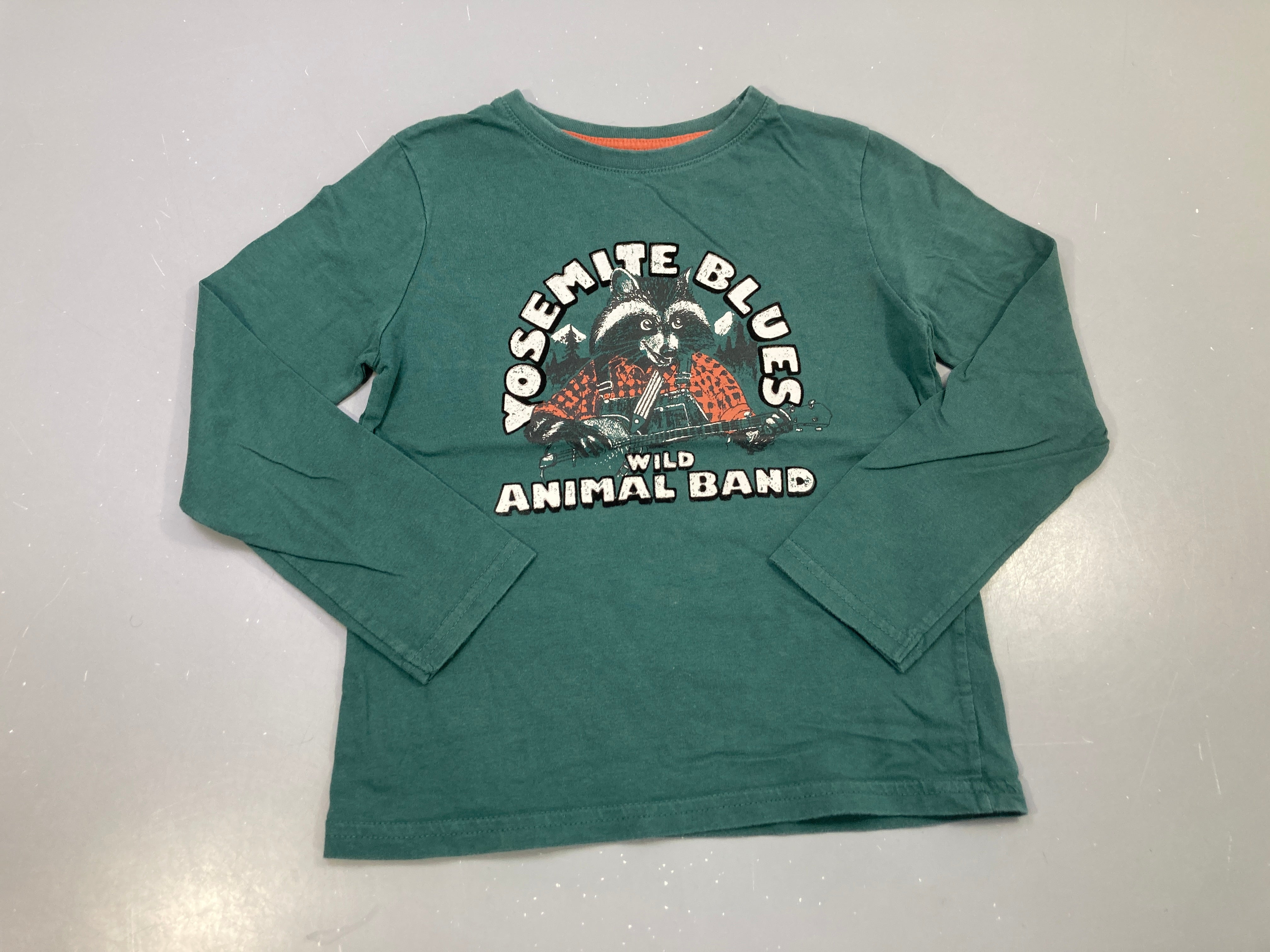 T-shirt m.l vert sapin raton laveur Yosemite Blues