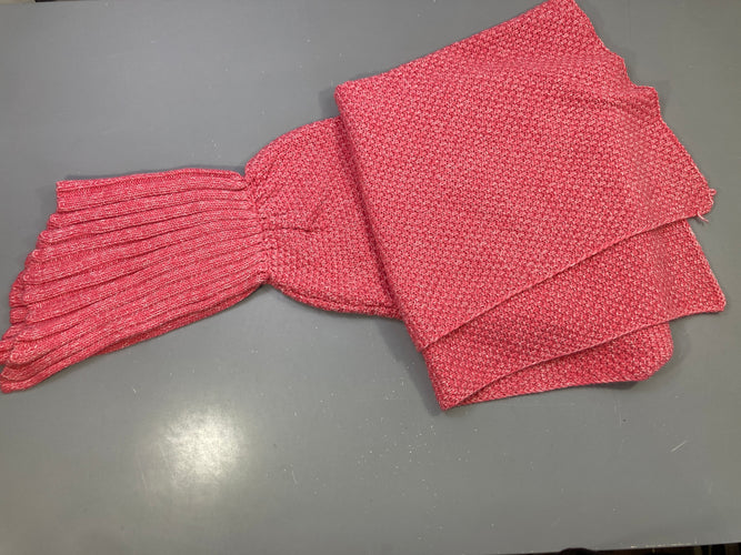 Couverture queue de sirène rose chiné, tricot, moins cher chez Petit Kiwi