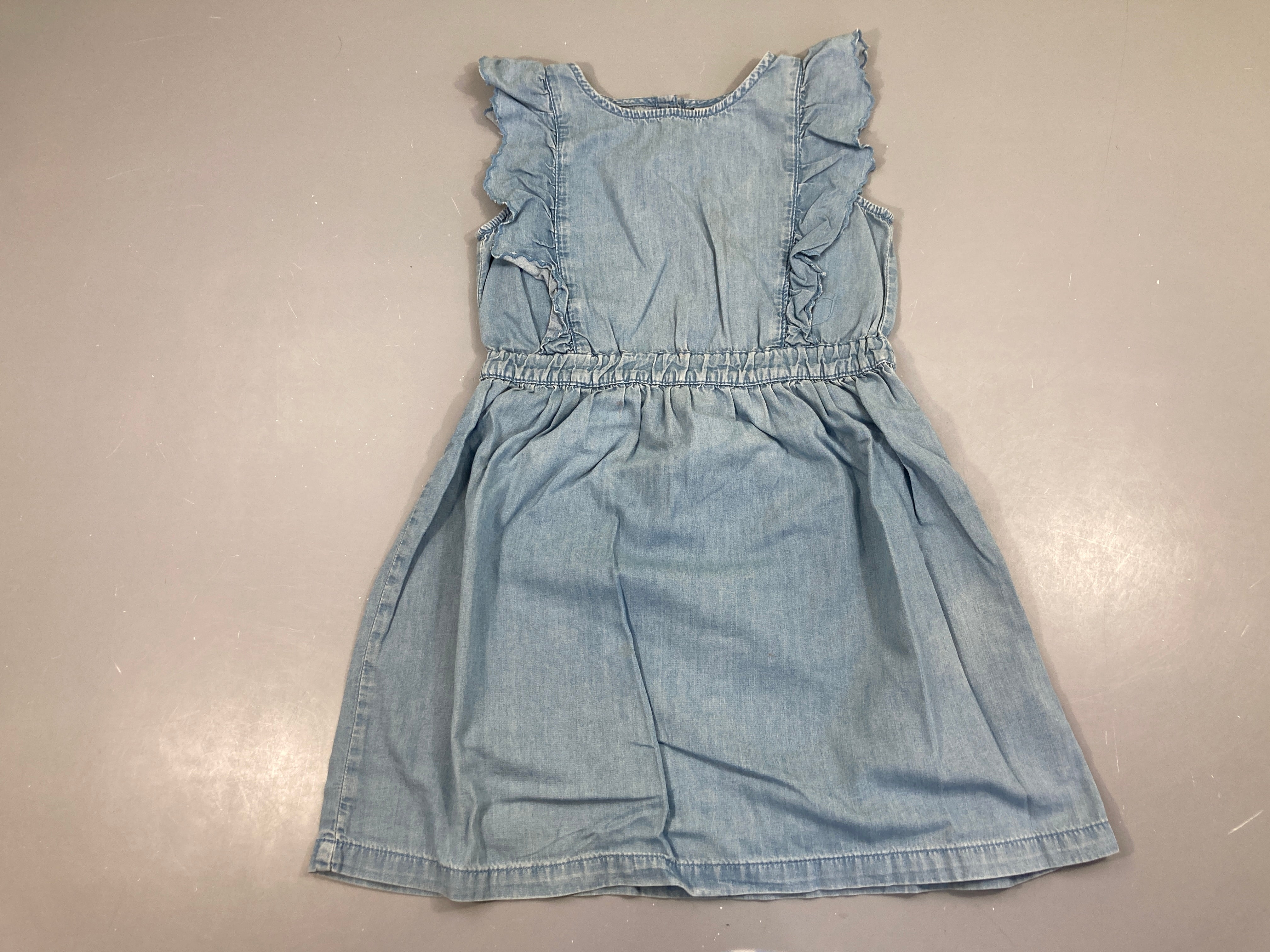 Robe s.m denim froufrous