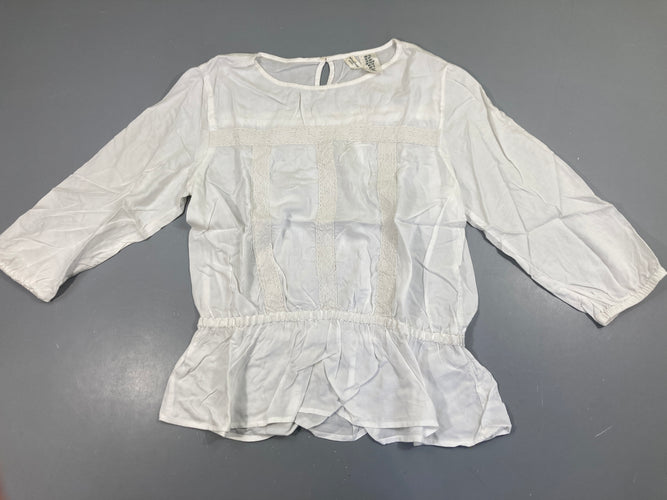 Bouse ml blanche broderies, moins cher chez Petit Kiwi