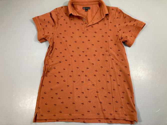 Polo m.c brique palmiers, moins cher chez Petit Kiwi