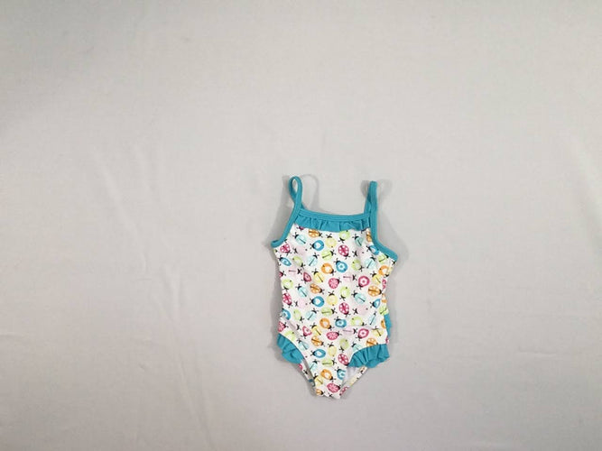 Maillot blanc/bleu coccinelles, moins cher chez Petit Kiwi